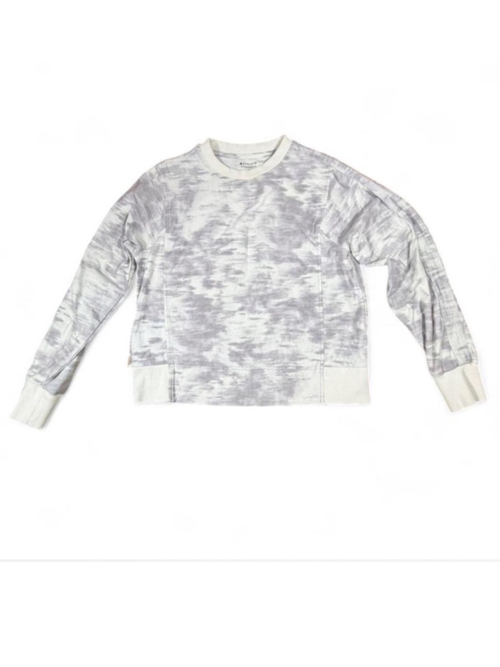 Athleta Gray Tie Dye Cropped Sweatshirt XS Cozy Athleisure Pullover